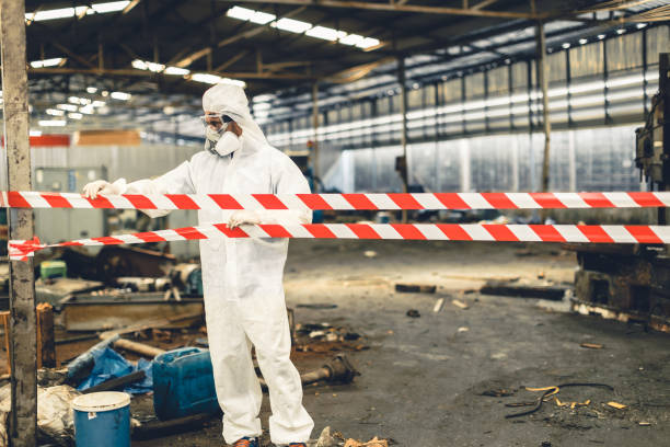Professional Sewage Cleanup technician working in Howell, NJ